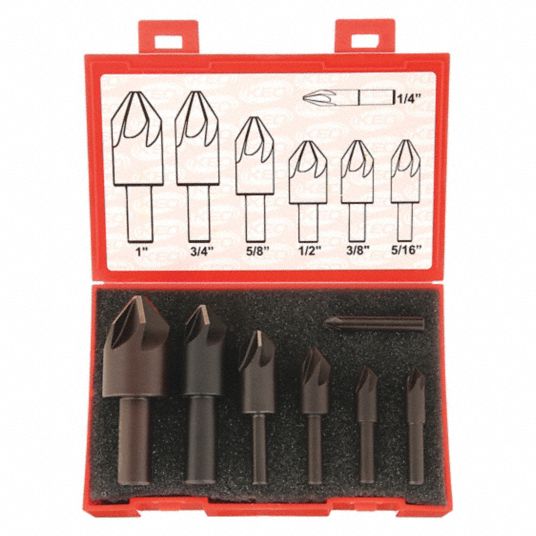 KEO, High Speed Steel, Bright (Uncoated) Finish, Countersink Set