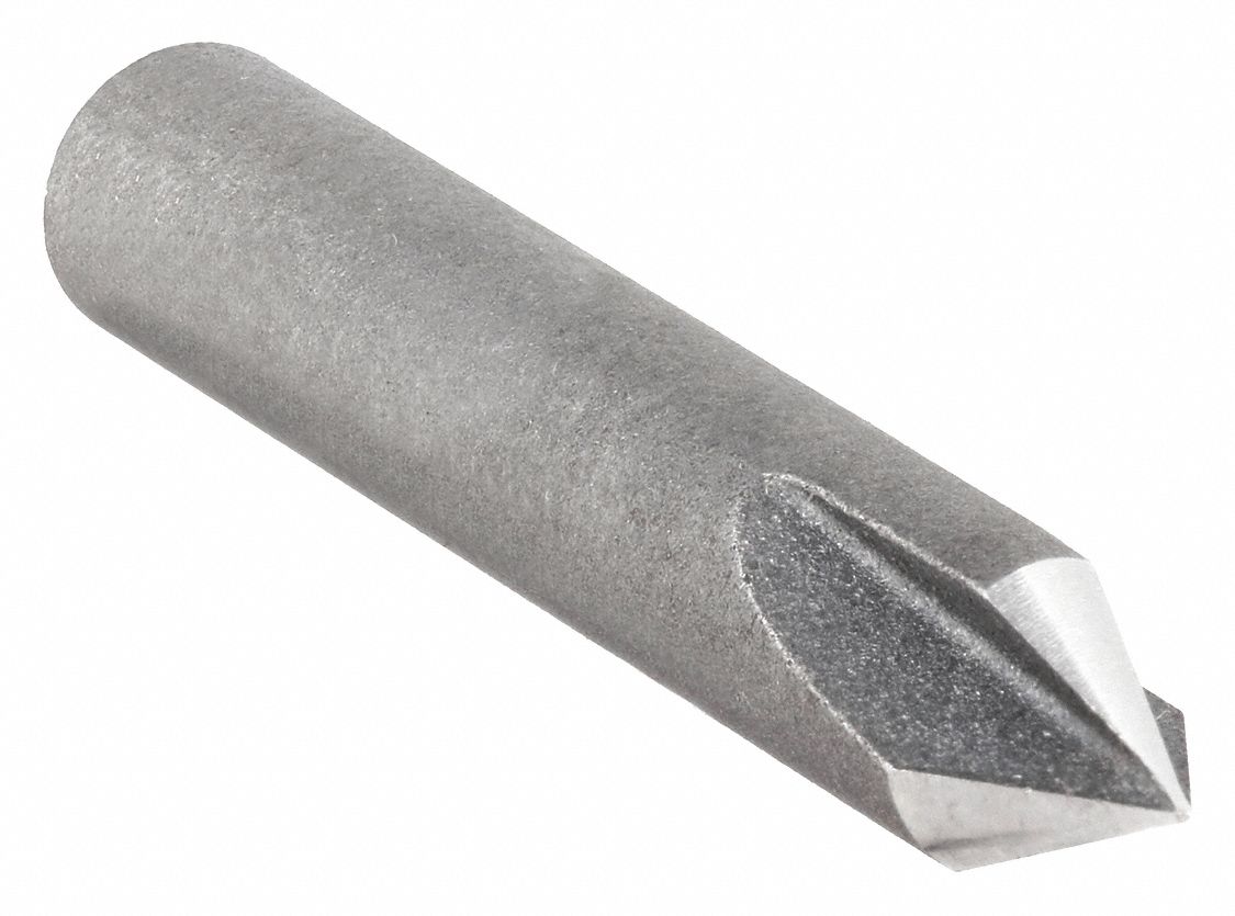 Countersink: 1/2 in Body Dia., 1/4 in Shank Dia., Bright (Uncoated) Finish, 2 in Overall Lg