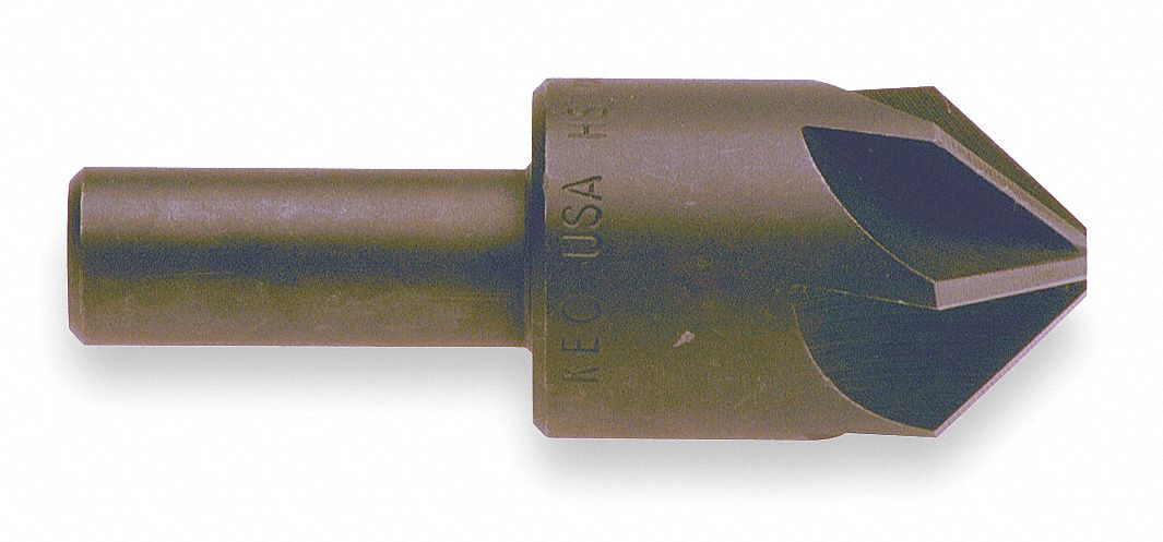 KEO Countersink: 3 in Body Dia., 1 in Shank Dia., TiN Finish, 5 1/4 in  Overall Lg, Cobalt, 55617-TiN