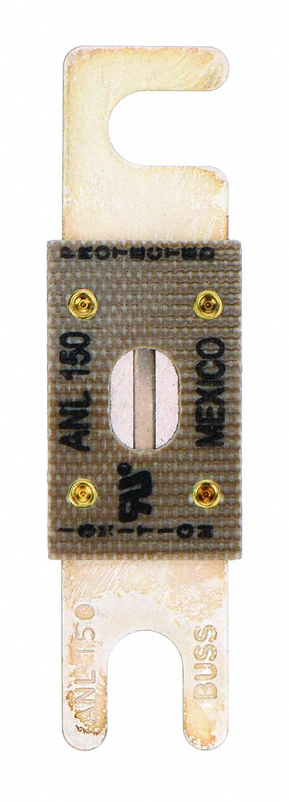 Forklift Limiter Fuse: Bolt-On, Time-Delay, 150 A, 80 V DC, Indicating, AC- & DC-Compatible