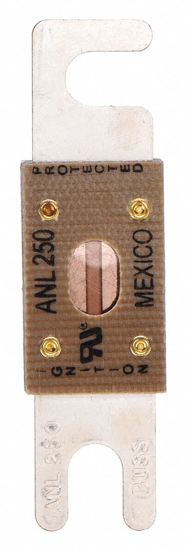 Forklift Limiter Fuse: Bolt-On, Time-Delay, 250 A, 80 V DC, Indicating, AC- & DC-Compatible