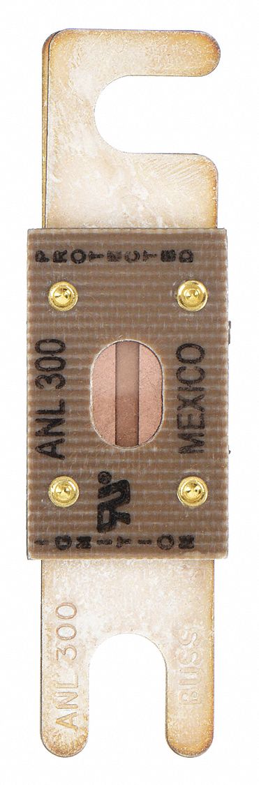 Forklift Limiter Fuse: Bolt-On, Time-Delay, 300 A, 80 V DC, Indicating, AC- & DC-Compatible