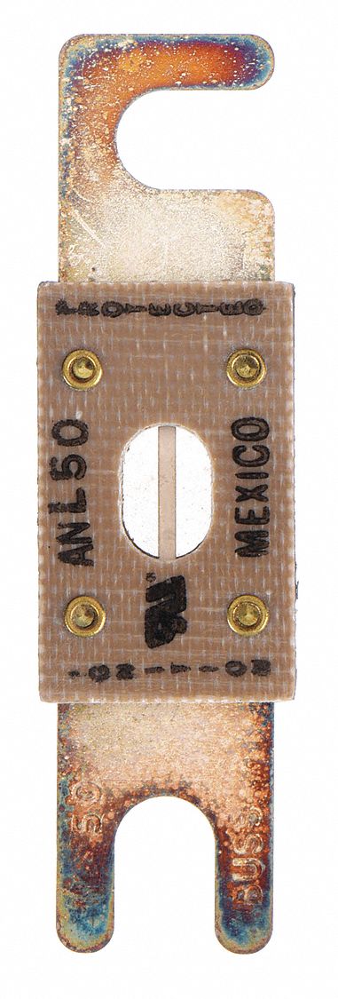 Forklift Limiter Fuse: Bolt-On, Fast-Acting, 50 A, 80 V DC, Indicating, AC- & DC-Compatible