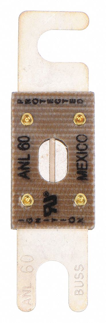 Forklift Limiter Fuse: Bolt-On, Time-Delay, 60 A, 80 V DC, Indicating, AC- & DC-Compatible