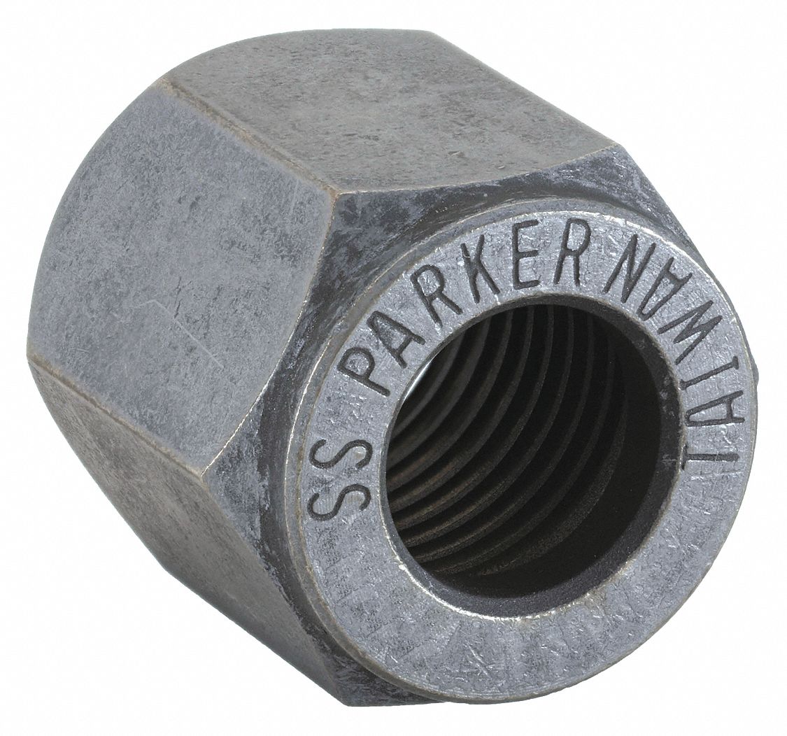 NUT: 316 STAINLESS STEEL, COMPRESSION, FOR ¼ IN TUBE OD, 23/32 IN OVERALL LG, FERULOK