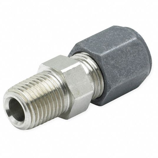 PARKER Male Connector, 3/8 in Tube Size, 1/2 in Pipe Size - Pipe ...