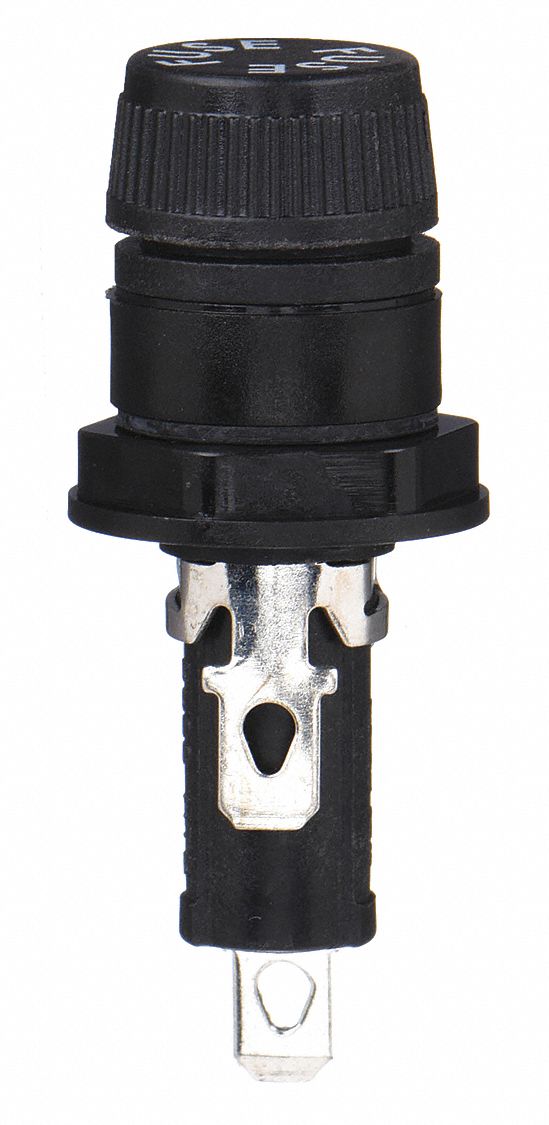 BUSSMANN Panel-Mount Fuse Holder: 0 to 20 A, 250V AC/125V DC, 3/16 in Quick  Connect, Nonindicating