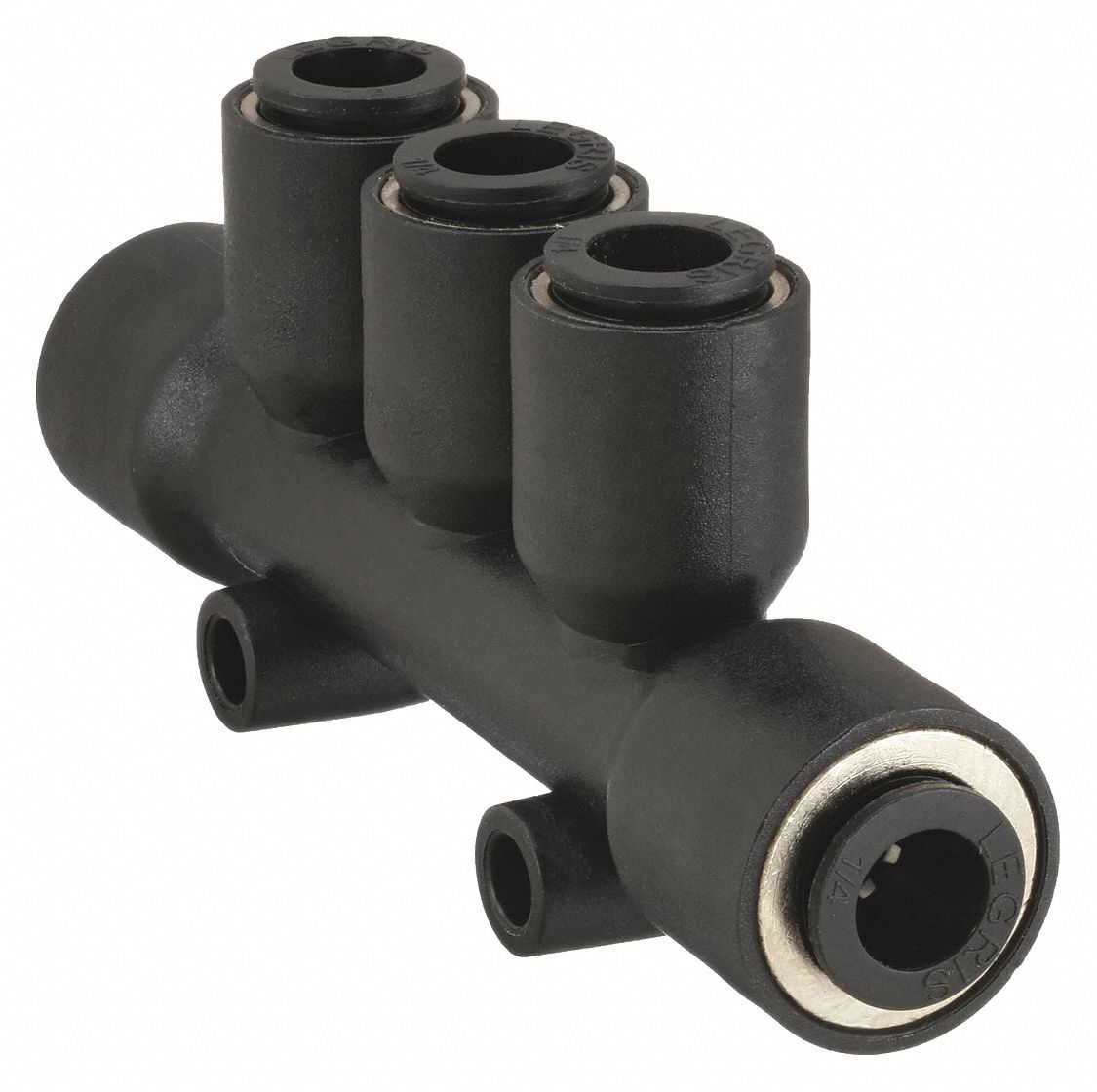 MULTIPLE TEE: NYLON, PUSH-TO-CONNECT X PUSH-TO-CONNECT X PUSH-TO-CONNECT, BLACK, 10 PK