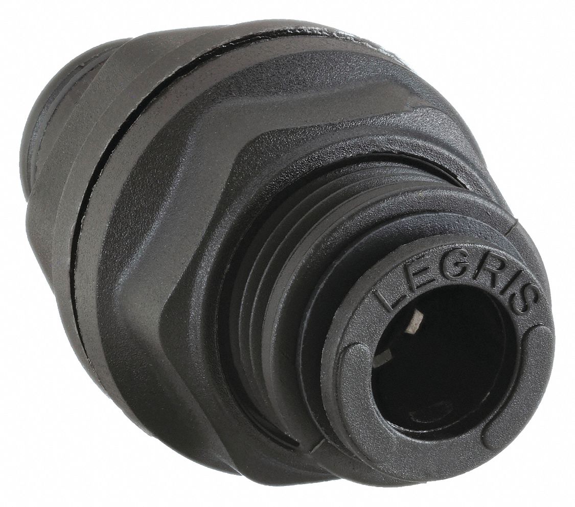 BULKHEAD UNION: NYLON, PUSH-TO-CONNECT X PUSH-TO-CONNECT, FOR 5/16 IN X 5/16 IN TUBE OD, 10 PK