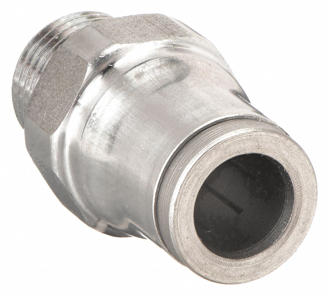 MALE CONNECTOR: 316L STAINLESS STEEL, PUSH-TO-CONNECT X MBSPT, FOR 6 MM TUBE OD, 2 PK
