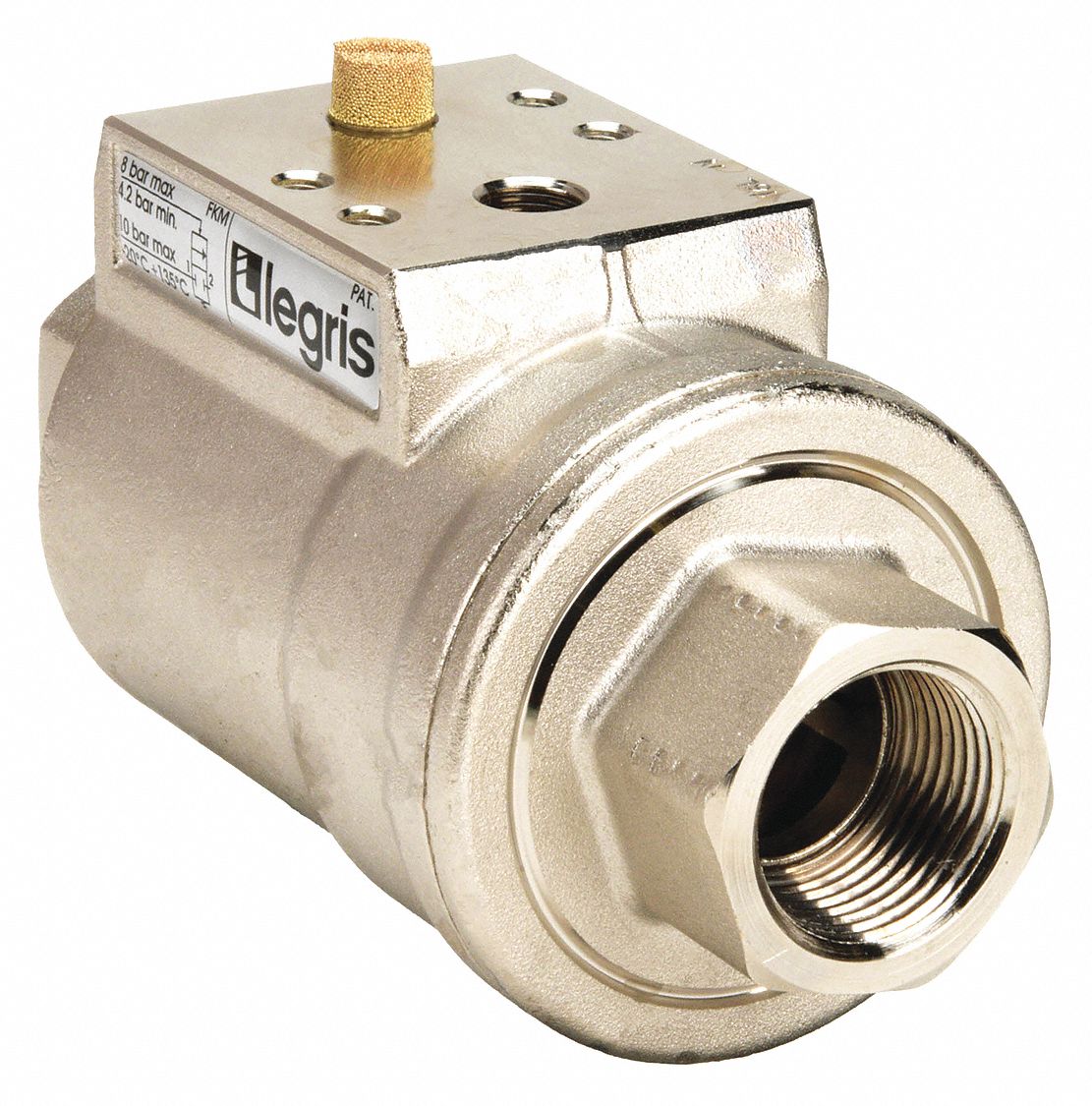 AXIAL VALVE: ¾ IN FNPT, ¾ IN FNPT, NICKEL-PLATED BRASS, NORMALLY CLOSED (NC)