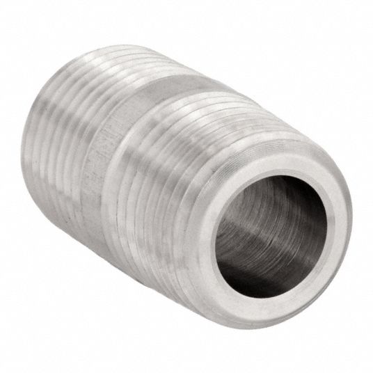 316 Stainless Steel, 1/2 in Nominal Pipe Size, Nipple - 1DFX4|8-8 MCN ...