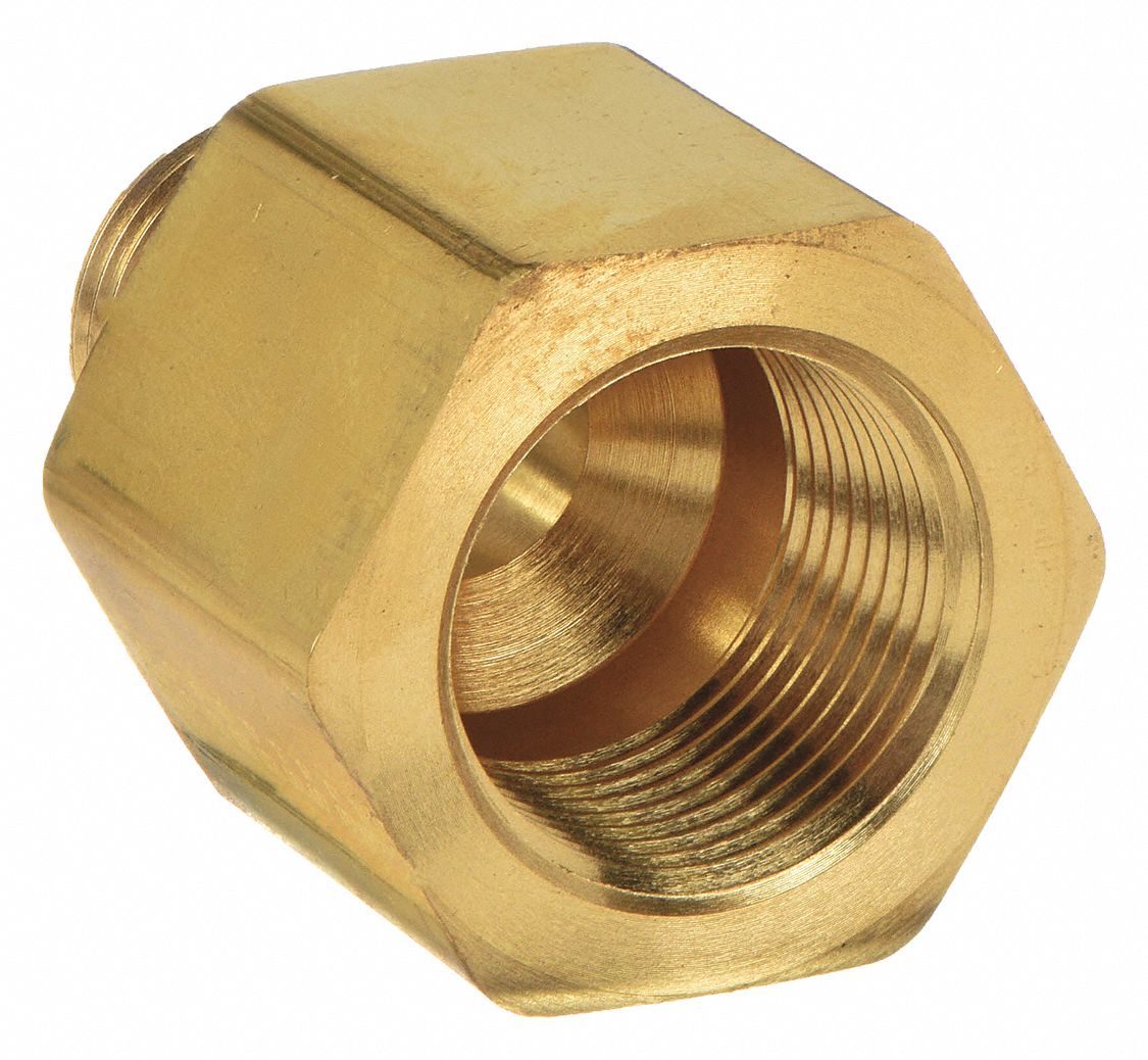 Reducing Adapter: Brass, 3/4 in x 1/2 in Fitting Pipe Size, Female NPT x Male NPT