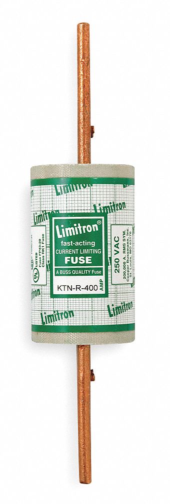 Fuse: Class RK1, KTN-R Series, Fast-Acting, 400 A, 250 V AC, 250 V DC, Non-Indicating