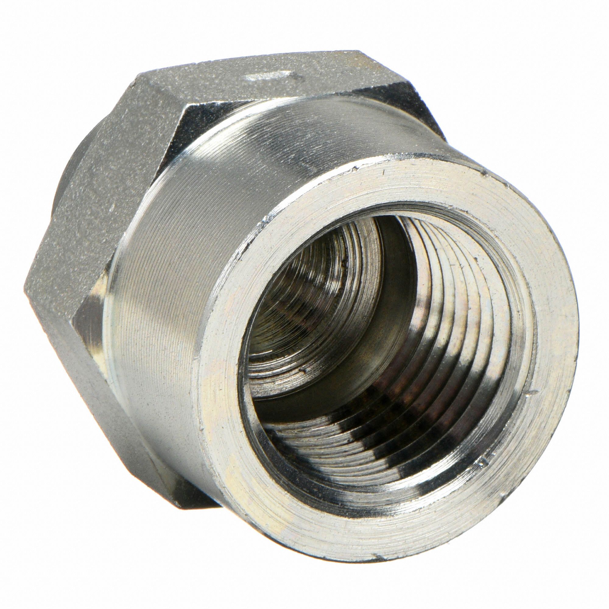 PARKER 316 Stainless Steel Hex Reducing Coupling, FNPT, 1/2 in x 1/4 in Pipe Size Pipe Fitting