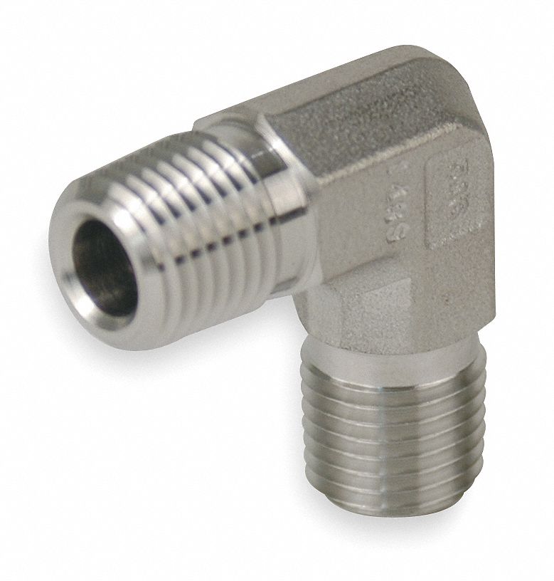 Brennan® 3/8" Tube OD x 1/8 NPT Male Pipe 90 ELBOW CONNECTOR 316 Stainless Steel 