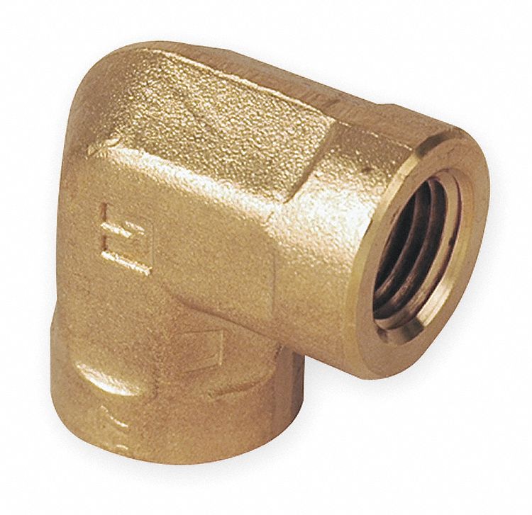 KTS LOT 5 Brass Elbow Pipe Fitting Connector Coupler 90 Deg 1/4 BSP Female to 1/4 BSP Female Thread for Water Fuel 