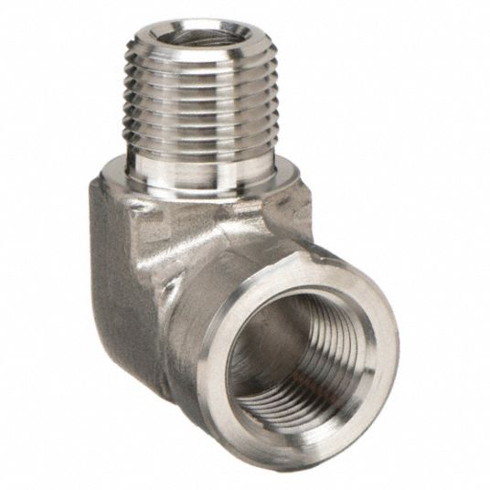 90° Street Elbow: 316 Stainless Steel, 1/2 in x 1/2 in Fitting Pipe Size,  Male NPT x Female NPT, NPT