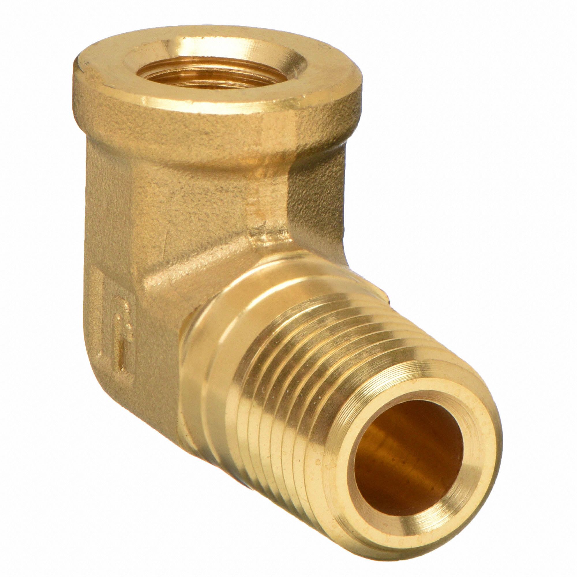 PARKER 90° Reducing Street Elbow Brass, 1/4 in x 1/8 in Fitting Pipe