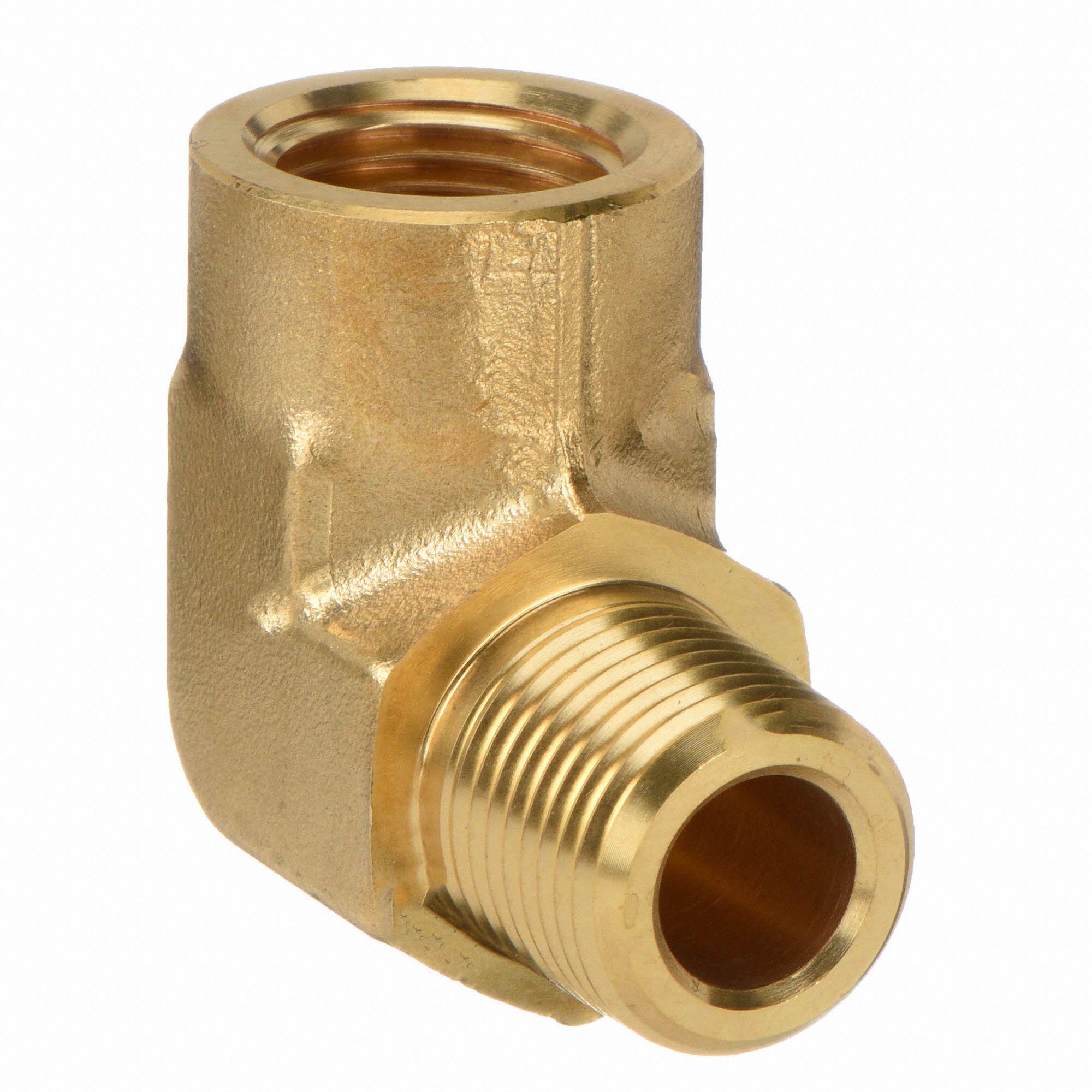 PARKER Brass Street Elbow, 90 Degrees, MNPT x FNPT, 1/4 in Pipe Size, 1