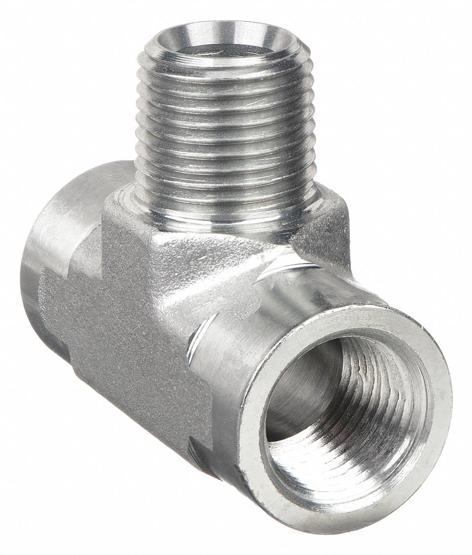 Branch Tee: Carbon Steel, 1/2 in x 1/2 in x 1/2 in Fitting Pipe Size, 2 7/16 in Lg