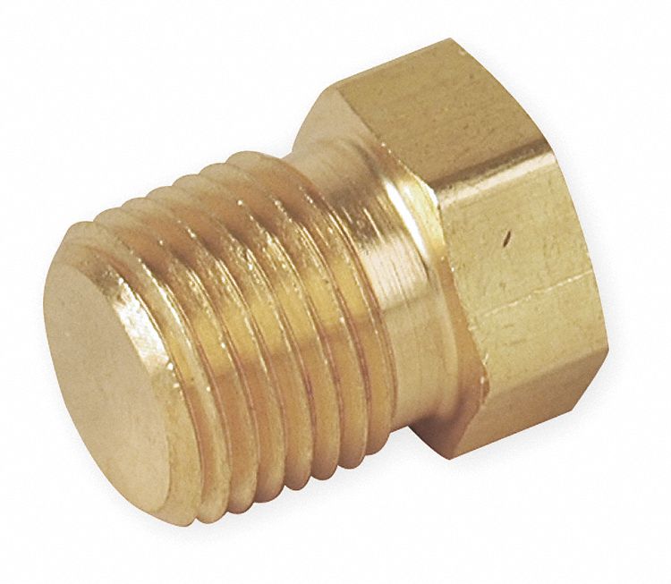 PARKER VS218P-2 Hex Head Plug,Brass,1/8 In.,Pipe 