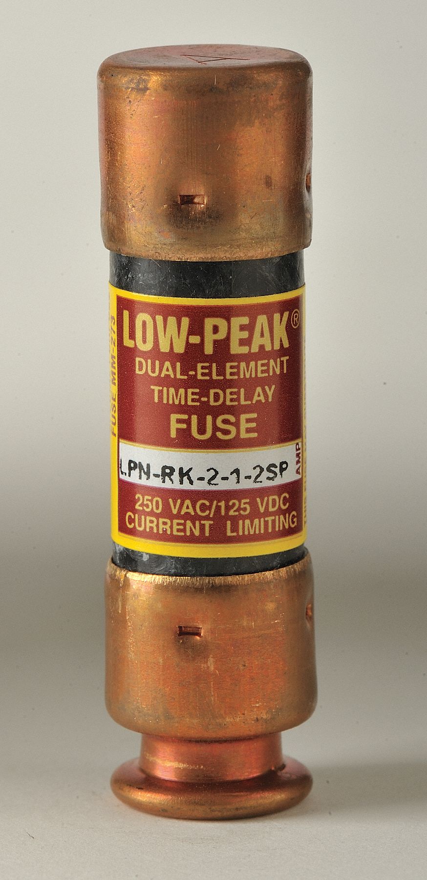 Fuse: Class RK1, LPN-RK-SP Series, Time-Delay, 2.5 A, 250 V AC, 125 V DC, Non-Indicating