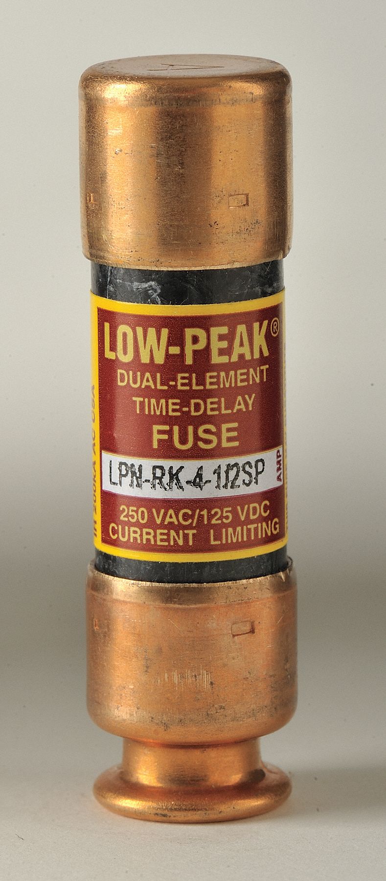 Fuse: Class RK1, LPN-RK-SP Series, Time-Delay, 4.5 A, 250 V AC, 125 V DC, Non-Indicating