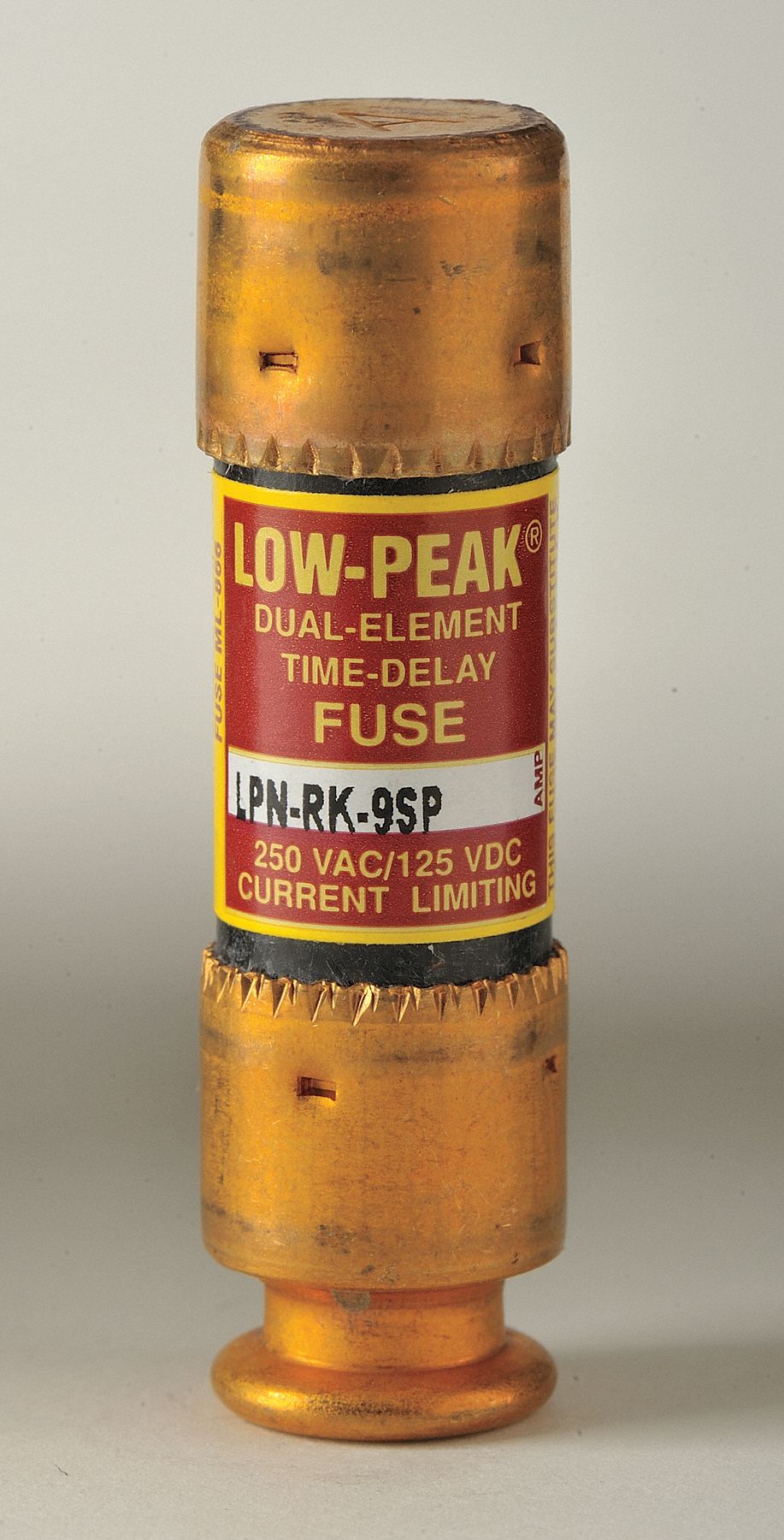 Fuse: Class RK1, LPN-RK-SP Series, Time-Delay, 9 A, 250 V AC, 125 V DC, Non-Indicating