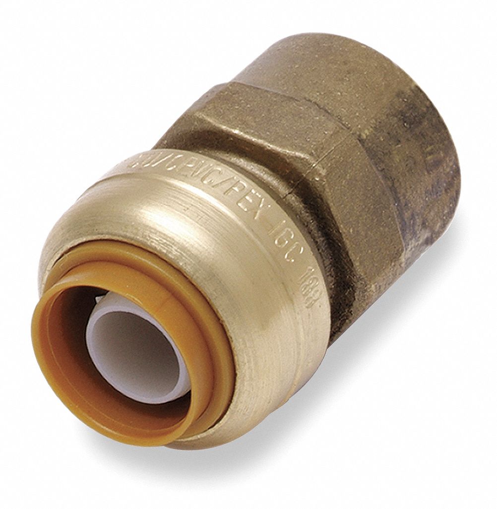 SHARKBITE DZR Brass Female Adapter, 1/2 in Tube Size 19F866U072LF