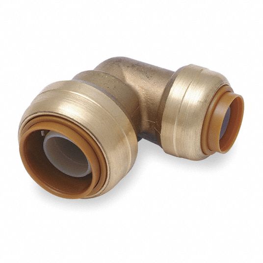 SHARKBITE DZR Brass Reducing Elbow, 90 Degrees, 3/4 in x 1/2 in Tube