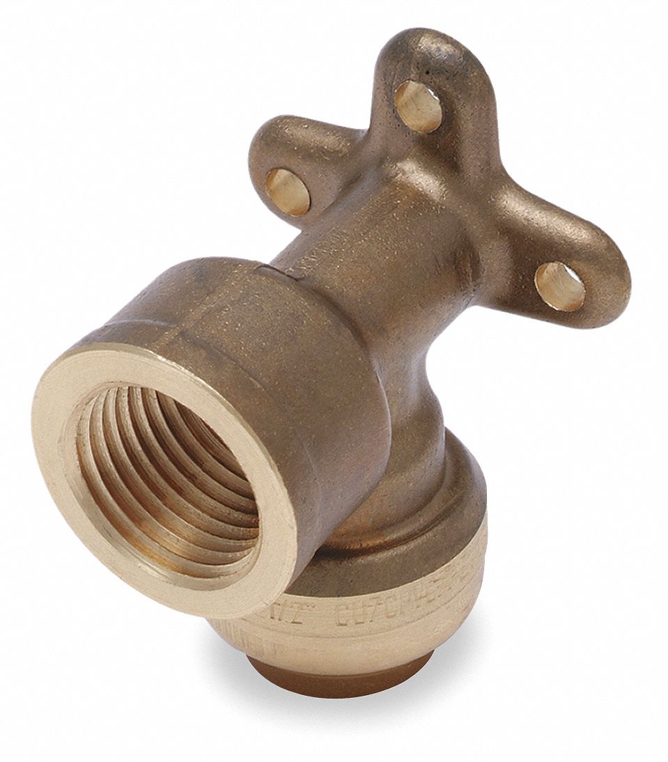 SHARKBITE DZR Brass Drop Ear Elbow, 90 Degrees, 1/2 in Tube Size