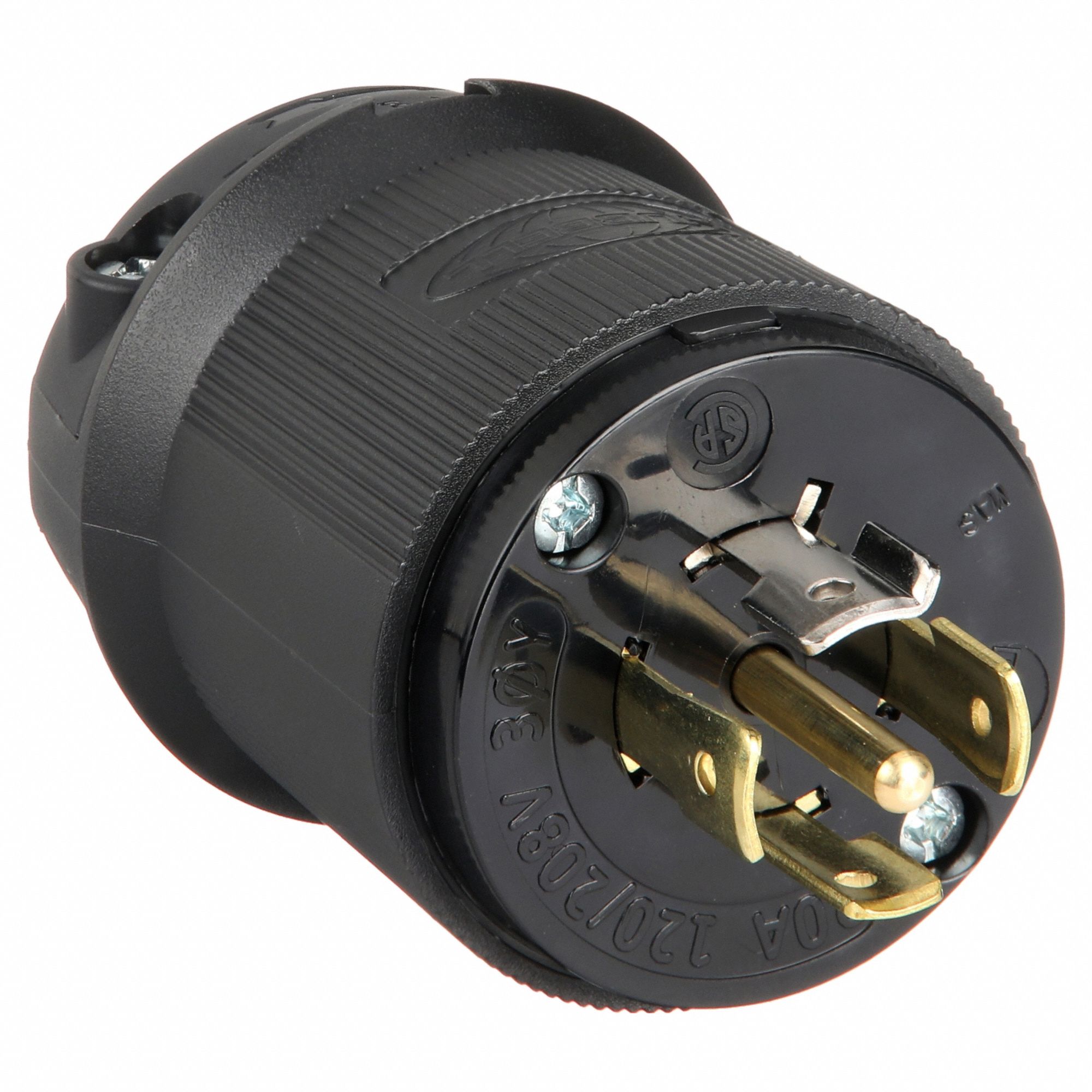 LOCKING PLUG, L21-20P, 120/208V AC, 20 A, 4 POLES, BLACK, SCREW TERMINALS