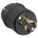 LOCKING PLUG, L14-30P, 125/250V AC, 30 A, 3 POLES, BLACK, SCREW TERMINALS