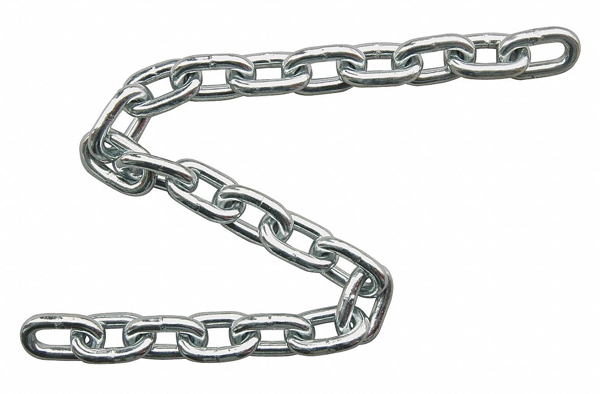 DAYTON 250 ft Grade 30 Straight Chain, 3/16 in Trade Size, 800 lb