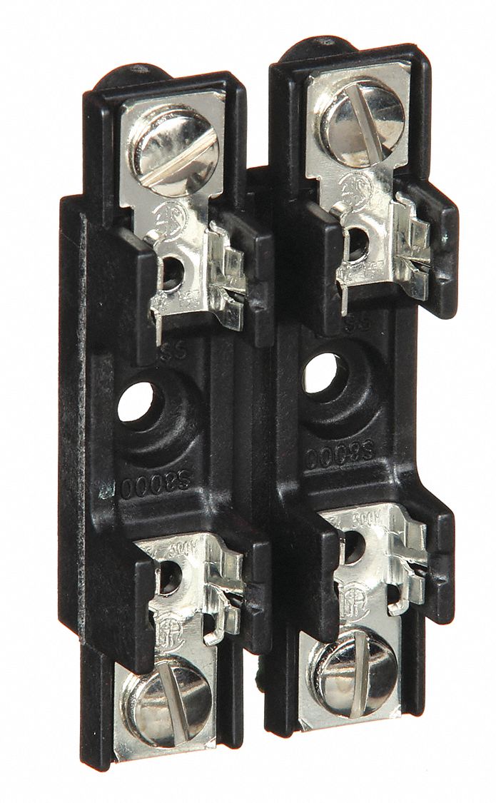 FUSE BLOCK, 2 POLES, 0 TO 30 A, 300V AC/DC, SCREW, BOLT-DOWN MOUNTING