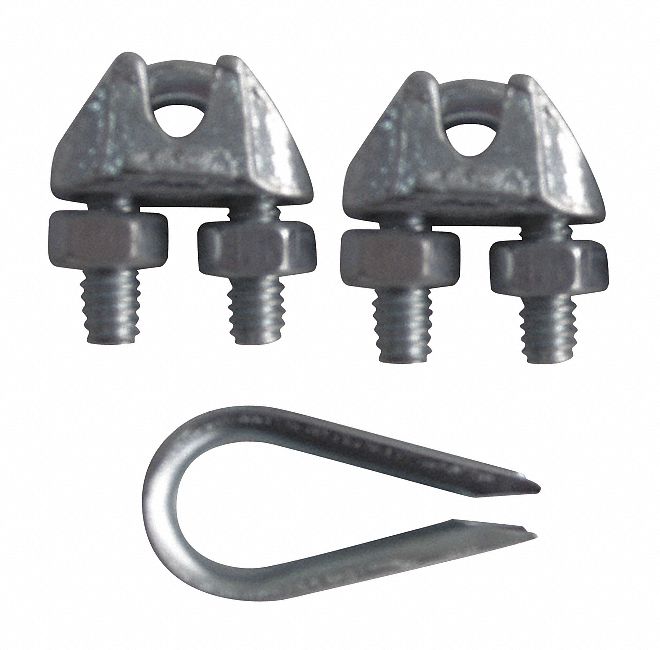 1/4 Undersize Brass Clamps for Coated Rope