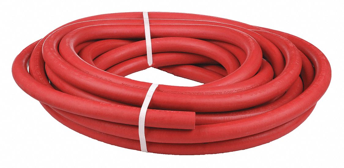 Steam Hose: 1 in Hose Inside Dia., 50 ft Hose Lg, Red, 0° to 425°F, 250 psi