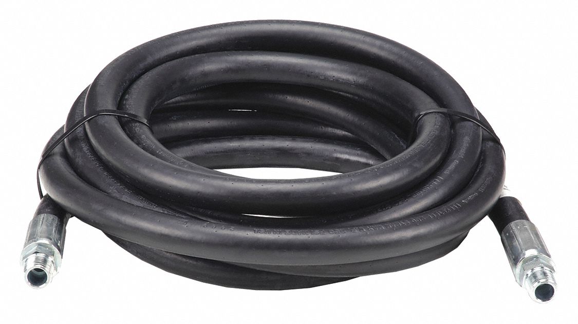 Steam Hose: 3/4 in Hose Inside Dia., 25 ft Hose Lg, 1 1/4 in Hose Outside Dia., Black