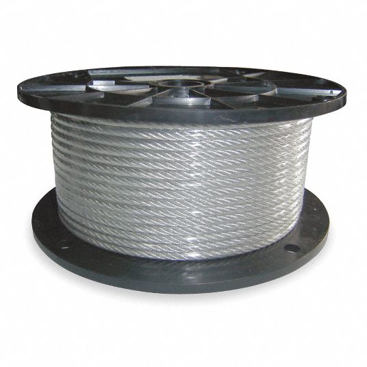 DAYTON, Vinyl, Stainless Steel, Wire Rope - 2VJP8