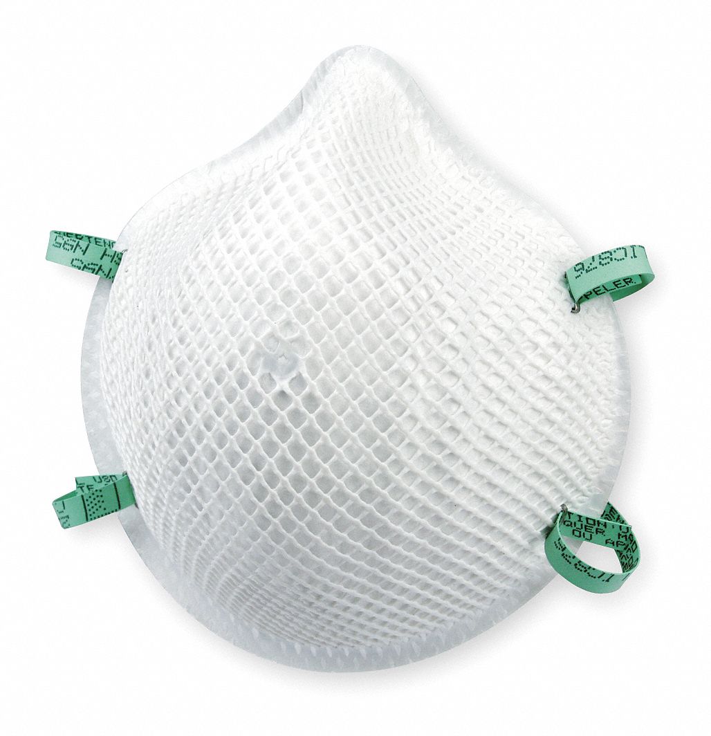 DISPOSABLE PARTICULATE RESPIRATOR, LOW PROFILE NOSE BRIDGE, LATEX/DURA-MESH, NIOSH