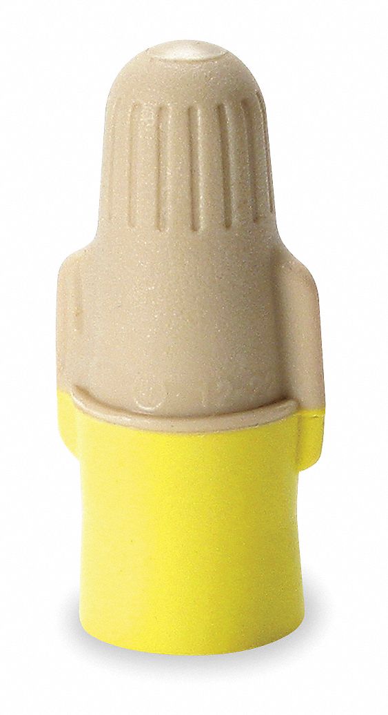 Twist-On Wire Connectors: Tan/Yellow, Wire Sizes 22 AWG – 12 AWG, 600 V, 100, PK