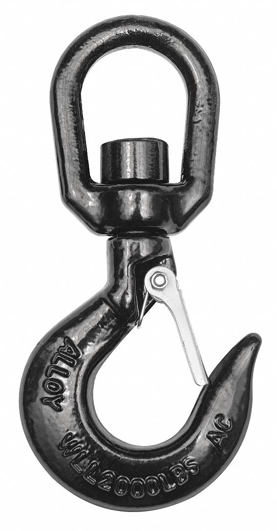 SLIP HOOK, 2,000 LB WORKING LOAD LIMIT, 80 HOOK GRADE, ALLOY STEEL, ⅜ IN MATERIAL THICK