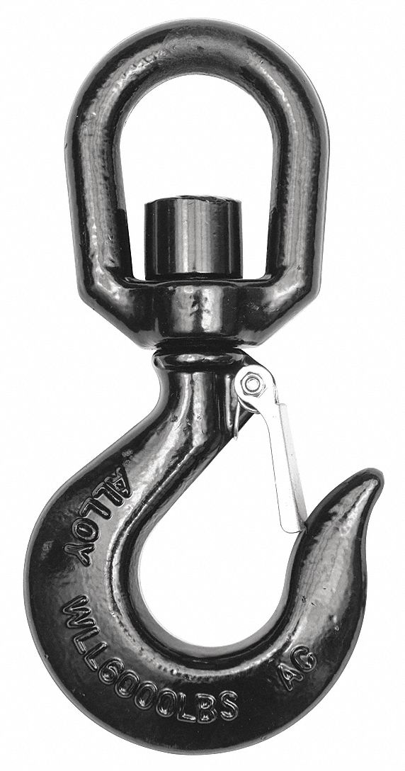 SLIP HOOK, 6,000 LB WORKING LOAD LIMIT, 80 HOOK GRADE, ALLOY STEEL, ⅝ IN MATERIAL THICK