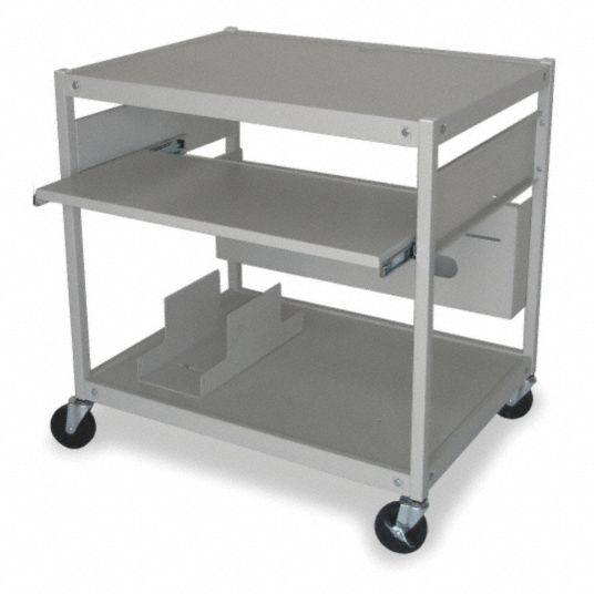 Mobile Computer Cart,Gray Mist - Grainger