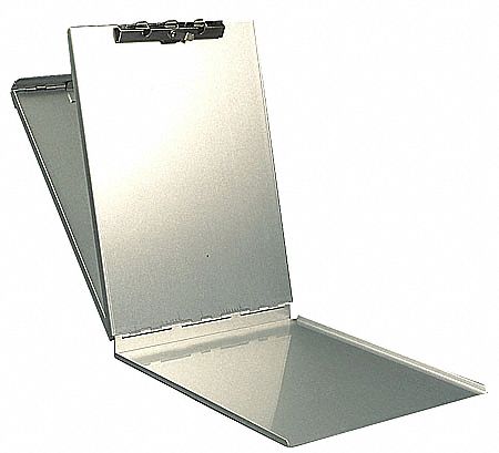 Storage Clipboard: Memo Paper Size Name, Aluminum, 1/2 in Clip Capacity, 6 1/8 in Overall Wd, Top