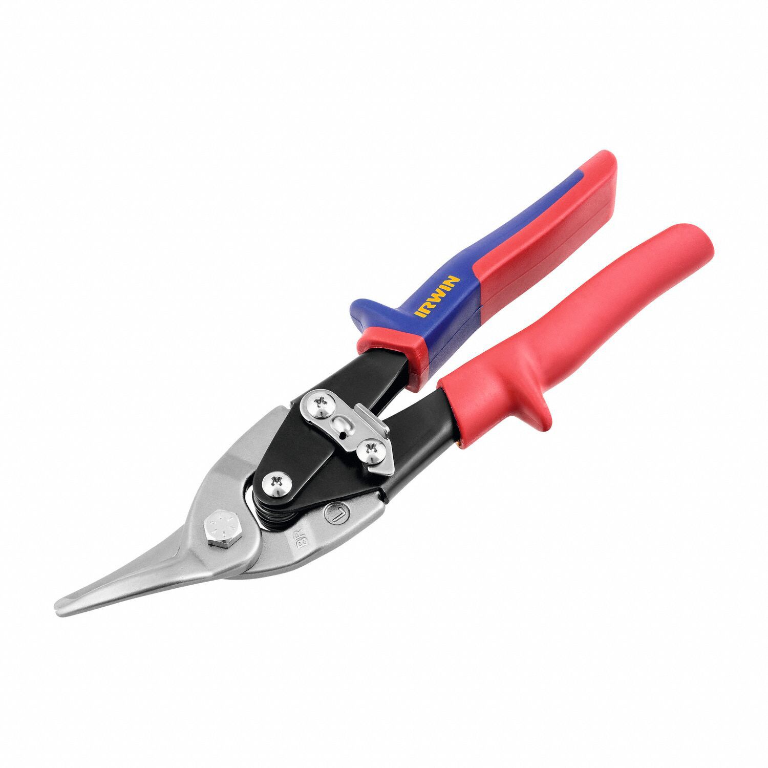 Aviation Snip: Left/Straight, 10 in Overall Lg, 1 1/4 in Cutting Lg, Steel, Multi-Component