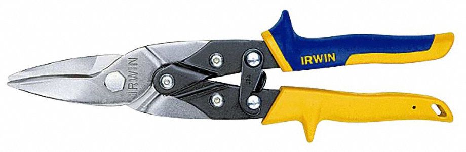 Aviation Snip: Straight, 10 in Overall Lg, 1 1/4 in Cutting Lg, Steel, Multi-Component, Steel