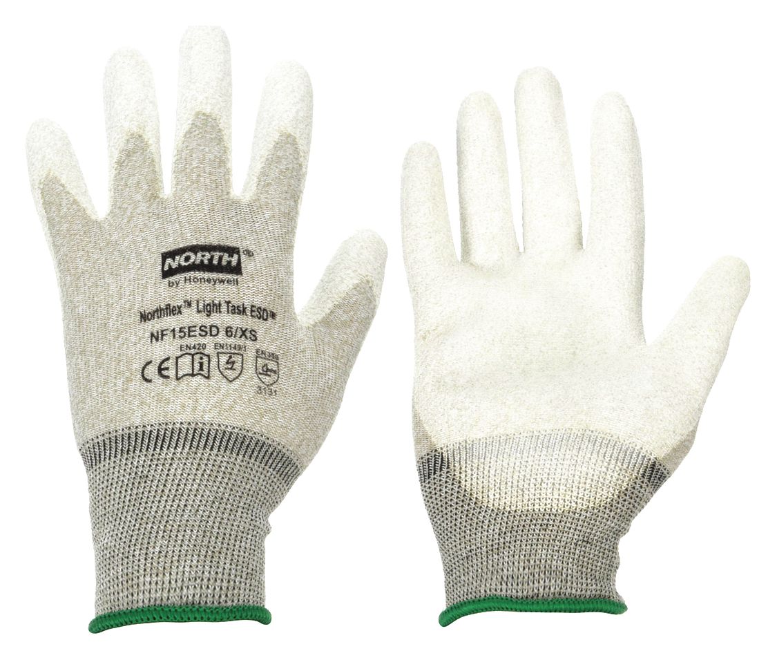 NORTHFLEX LIGHT TASK COATED TASK GLOVES, M, PUR, PALM, EN 1149