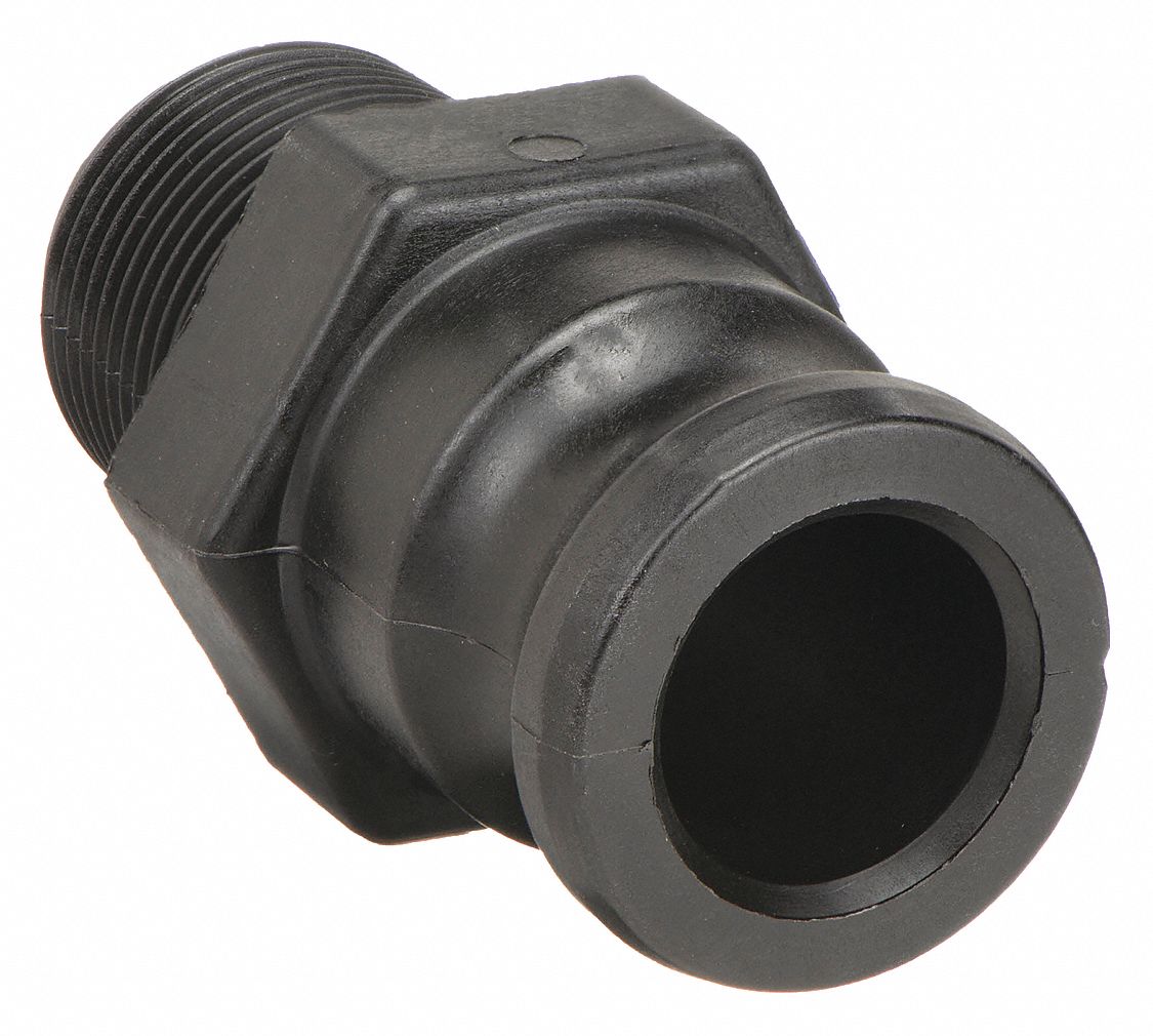 CAM & GROOVE COUPLING: 1 IN COUPLING, 1¼ IN HOSE FITTING, 3 7/32 IN OVERALL LG, EPDM